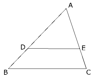 中学　数学　問題演習　平行線と線分の比を用いて解く問題の台形ABCDの図