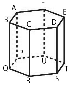 中学　数学　問題演習　正六角柱の図