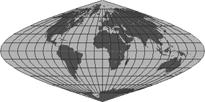 高校　地理　問題演習　サンソン図法の世界地図