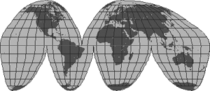 高校　地理　問題演習　グード図法の世界地図