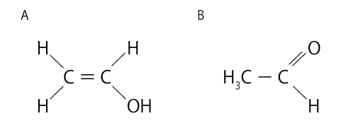 高校　化学　問題演習　ビニルアルコールとアセトアルデヒドの構造式