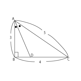 高校　数学　問題演習　△ABCと線分ADの関係を示した図